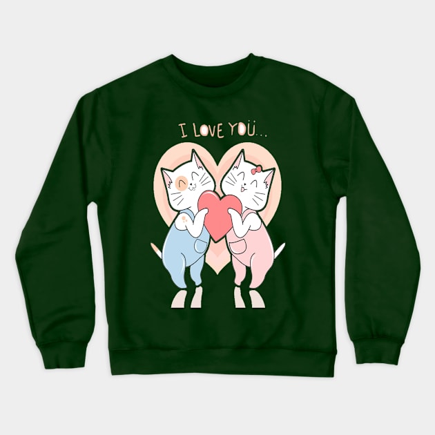 Cat valentine love Crewneck Sweatshirt by GRIMEH